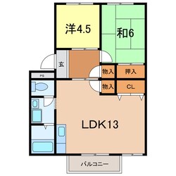 サニーホームズ横山の物件間取画像